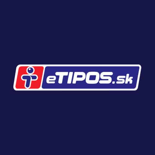 Logo eTIPOS.sk na tmavomodrom podklade