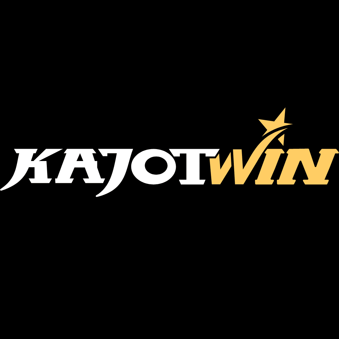 Logo Kajotwin bielym a zlatým písmom na čiernom podklade