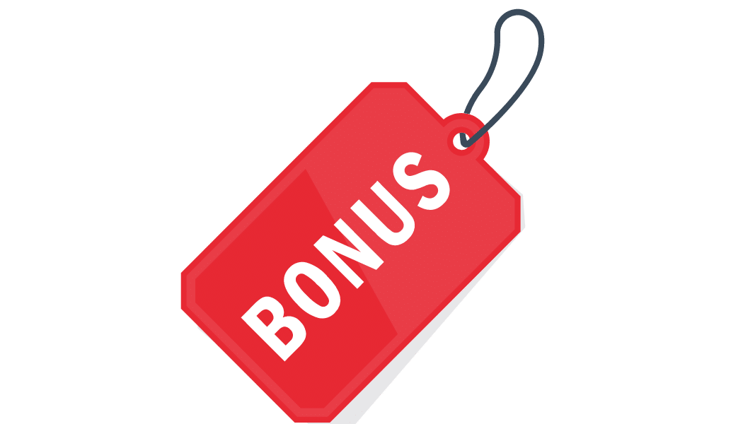 Červená visačka s nápisom Bonus