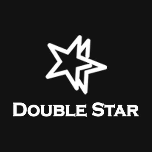 Logo Double Star s bielou hviezdou na čiernom podklade