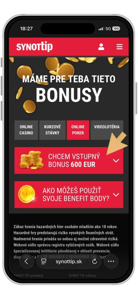Synottip poker bonus 