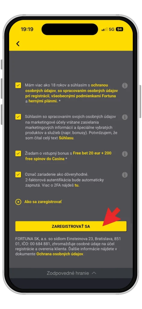 Free bet 20 €+200 free spinov